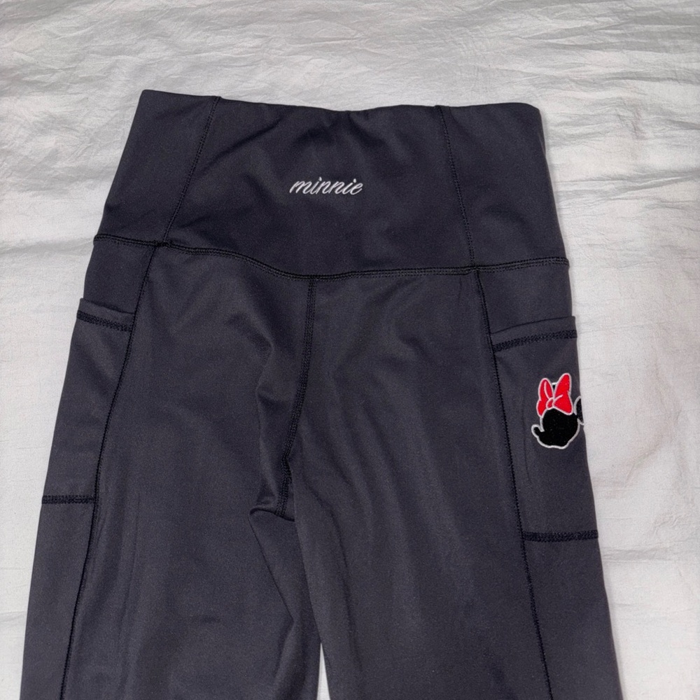 Disney Black Minnie Mouse Leggings size small NWT flare flutter leggings